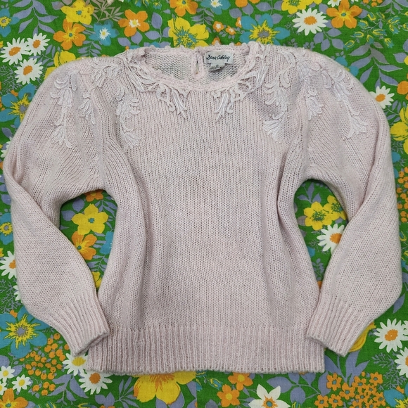 Dana Ashley Sweaters - Dana Ashley Vintage 80s Light Pink Knit Sweater